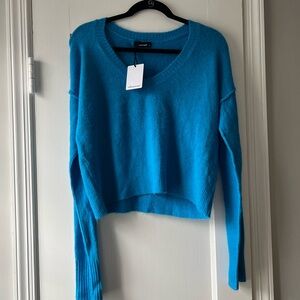 Olivaceous Vibrant Blue V-Neck Sweater